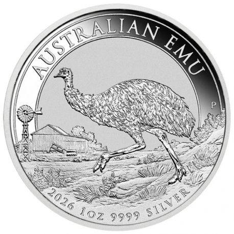 . @03 de JUNIO ENVÍO@ AUSTRALIA 1 DOLAR 2026 AUSTRALIAN EMU MONEDA DE PLATA PURA 9999 OZ ONZA