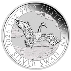 . @03 de JUNIO ENVÍO@ AUSTRALIA 1 DOLAR 2026 CISNE Silver Swan MONEDA DE PLATA PURA 9999 cápsula ONZA OZ