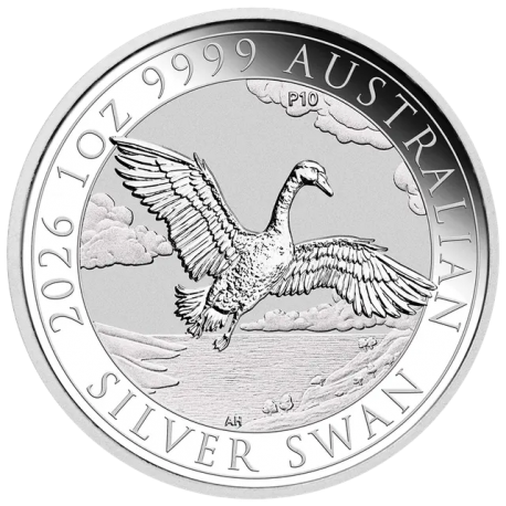. @03 de JUNIO ENVÍO@ AUSTRALIA 1 DOLAR 2026 CISNE Silver Swan MONEDA DE PLATA PURA 9999 cápsula ONZA OZ