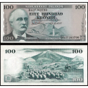 ISLANDIA 100 KRONUR 1961 TRYGGVI GUNNARSSON y REBAÑO DE OVEJAS Pick 44.A (11) BILLETE SC Iceland UNC BANKNOTE