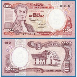 COLOMBIA 100 PESOS 1991 FINCA LEYVA y NARIÑO Pick 426B BILLETE SC 100 Pesos de Oro UNC BANKNOTE