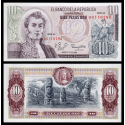 COLOMBIA 10 PESOS 1980 TOTEMS PRECOLOMBINOS y GENERAL NARIÑO Pick 407H BILLETE SC UNC BANKNOTE