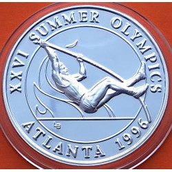 . 1 ONZA de PLATA PURA x TURKS & CAICOS 20 CORONAS 1995 SALTO PERTIGA KM.197 MONEDA PROOF 20 Crowns silver