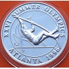 . 1 ONZA de PLATA PURA x TURKS & CAICOS 20 CORONAS 1995 SALTO PERTIGA KM.197 MONEDA PROOF 20 Crowns silver