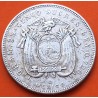 ECUADOR 5 SUCRES 1944 Ceca Mexico JOSE DE SUCRE y CONDOR EN ESCUDO KM.79 MONEDA DE PLATA MBC + MANCHAS silver coin R/3