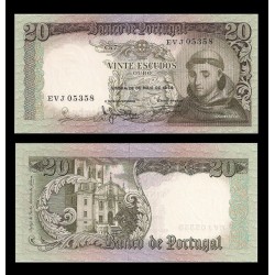 PORTUGAL 20 ESCUDOS 1964 SANTO ANTONIO @VER FIRMAS@ Pick 167.A BILLETE SC UNC BANKNOTE