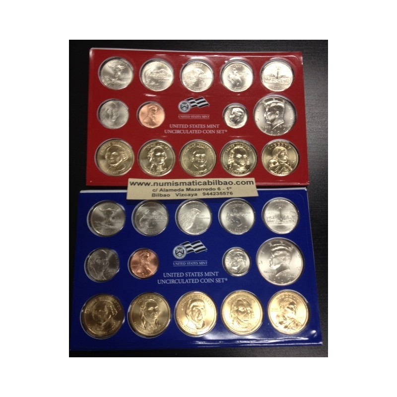 2007 UNITED STATES MINT UNCIRCULATED COIN SET D+P 28 COINS ESTADOS UNIDOS 1+5+10+25 CENTAVOS + 1/2 DOLAR + 1 DOLAR PRESIDENTES