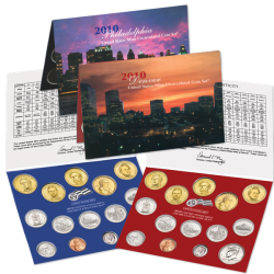 2010 UNITED STATES MINT UNCIRCULATED COIN SET D+P ESTADOS UNIDOS 1+5+10+25 CENTAVOS + 1/2 + 1 DOLAR 2010 INDIA y PRESIDENTES