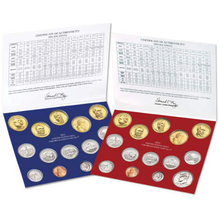 2011 UNITED STATES MINT UNCIRCULATED COIN SET D+P ESTADOS UNIDOS 1+5+10+25 CENTAVOS + 1/2 + 1 DOLAR 2011 INDIA y PRESIDENTES