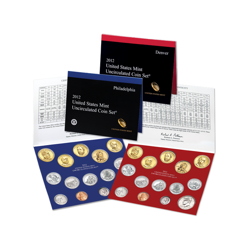 2012 UNITED STATES MINT UNCIRCULATED COIN SET D+P ESTADOS UNIDOS 1+5+10+25 CENTAVOS + 1/2 + 1 DOLAR 2012 INDIA y PRESIDENTES