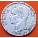 @ESCASA@ VENEZUELA 5 BOLIVARES 1910 LIBERTADOR SIMON BOLIVAR KM.24.2 MONEDA DE PLATA MBC- silver coin