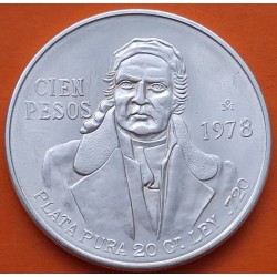 MEXICO 100 PESOS 1978 JOSE MORELOS KM.483.2 MONEDA DE PLATA EBC- México silver 0,46 ONZAS R/4