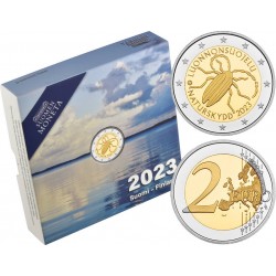 . @0PROOF - ESTUCHE@ FINLANDIA 2 EUROS 2023 NATURALEZA y ESCARABAJO 1ª MONEDA CONMEMORATIVA Estuche BIMETALICA