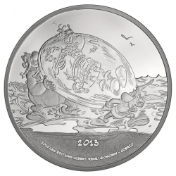 . @RARA@ FRANCIA 10 EUROS 2013 ASTERIX, OBELIX y JULIO CESAR MONEDA DE PLATA ESTUCHE France CHEZ LES PICTES