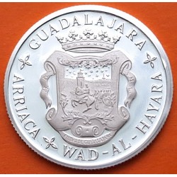 . 0,42 Onzas x GUADALAJARA MEDALLA DE PLATA PURA 999 PATIO REAL DEL PALACIO DEL INFANTADO 13,20 gramos ESPAÑA 1980