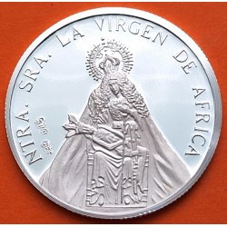 . 0,42 Onzas x CEUTA MEDALLA DE PLATA PURA 999 PERLA DEL MEDITERRANEO - VIRGEN DE ÁFRICA 13,20 gramos ESPAÑA 1980