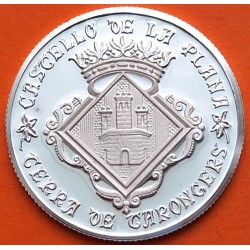 . 0,42 Onzas x CASTELLÓN MEDALLA DE PLATA PURA 999 CASTELLÓ DE LA PLANA TERRA DE TARONGERS 13,20 gramos ESPAÑA 1980