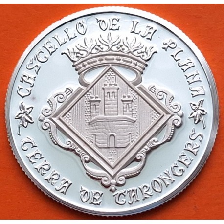 . 0,42 Onzas x CASTELLÓN MEDALLA DE PLATA PURA 999 CASTELLÓ DE LA PLANA TERRA DE TARONGERS 13,20 gramos ESPAÑA 1980