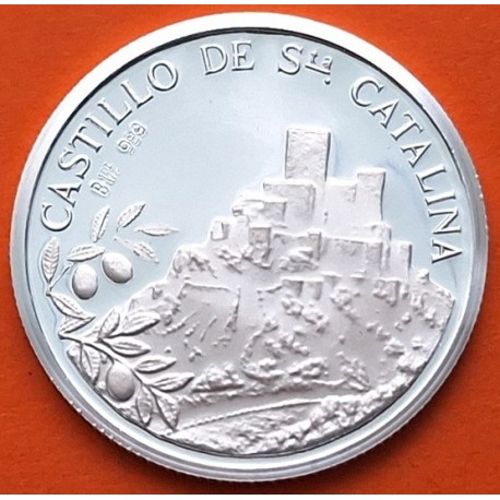 . 0,42 Onzas x JAÉN MEDALLA DE PLATA PURA 999 CASTILLO DE SANTA CATALINA 13,20 gramos ESPAÑA 1980