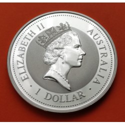 AUSTRALIA 1 DOLAR 1993 KOOKABURRA MONEDA DE PLATA PURA SC $1 Dollar Coin ONZA OZ OUNCE