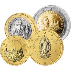 . @01 JULIO - Envío@ 4 MONEDAS x SAN MARINO 20 + 50 CENTIMOS 2026 + 1 EURO 2026 + 2 EUROS 2026 NUEVO DISEÑO