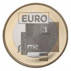 . @01 JULIO - Envío@ ESLOVENIA 3 EUROS 2026 SRECKO KOSOVEL MONEDA BIMETALICA SC Slovenia
