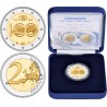 . @01 JULIO - Envío - PROOF@ BELGICA 2 EUROS 2026 FERROCARRIL 100 Aniversario ESTUCHE 1ª MONEDA BIMETÁLICA Belgium