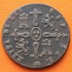 ESPAÑA Reina ISABEL II 8 MARAVEDIES 1845 Ceca de SEGOVIA KM.531.3 MONEDA DE COBRE MBC Spain Maravedis R/2