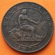 ESPAÑA Gobierno Provisional 10 CENTIMOS 1870 OM DAMA y LEON KM.661 MONEDA DE BRONCE MBC Spain R/4