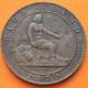 ESPAÑA Gobierno Provisional 10 CENTIMOS 1870 OM DAMA y LEON KM.661 MONEDA DE BRONCE MBC Spain R/4