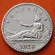 ESPAÑA Gobierno Provisional 2 PESETAS 1870 * 18 70 SNM DAMA SENTADA KM.654 MONEDA DE PLATA Spain silver R/4