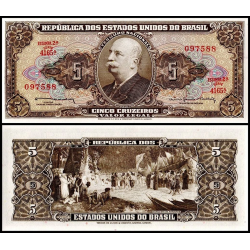 BRASIL 5 CRUZEIROS 1963 CONQUISTA DEL AMAZONAS BARAO DO RIO BRANCO Pick 176C BILLETE SC Brazil UNC BANKNOTE