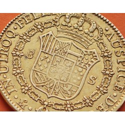 . @RARA@ ESPAÑA Rey CARLOS IIII 8 ESCUDOS 1794 Mo FM Ceca de MEXICO KM.159 MONEDA DE ORO Spain gold coin