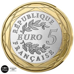 . ** AGOTADA EN FÁBRICA ** FRANCIA 5 EUROS 2026 ARDILLA y LIBRO 2ª MONEDA BIMETÁLICA SC BLISTER Ma Premiere Piece