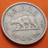 . @RARA@ GROENLANDIA 25 ORE 1926 HCN GJ OSO POLAR - Rey CHRISTIAN X KM.5 MONEDA DE NICKEL Greenland