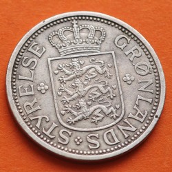 . @RARA@ GROENLANDIA 25 ORE 1926 HCN GJ OSO POLAR - Rey CHRISTIAN X KM.5 MONEDA DE NICKEL Greenland