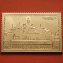 1,05 Onzas LINGOTE DE PLATA PURA y BAÑO DE ORO x ESPAÑA forma de sello 10 CENTIMOS MONASTERIO DE LA RÁBIDA Año 1992