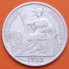 INDOCHINA FRANCESA 20 CENTIMOS 1922 DAMA ALEGÓRICA KM.17.1 MONEDA DE PLATA MBC- French Indochine FRANCIA
