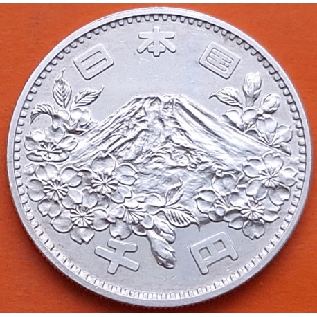 JAPON 1000 YEN 1964 OLIMPIADA DE TOKIO 64 MONTE FUJIYAMA KM.80 MONEDA DE PLATA @RARA@ slver coin JAPAN OLYMPIC GAMES