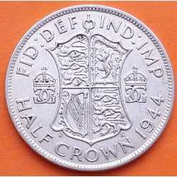 INGLATERRA 1/2 CORONA 1944 REY JORGE VI KM.856 MONEDA DE PLATA MBC UNITED KINGDOM Silver Half Crown WWII
