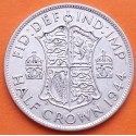 INGLATERRA 1/2 CORONA 1944 REY JORGE VI KM.856 MONEDA DE PLATA MBC UNITED KINGDOM Silver Half Crown WWII