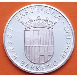 . 0,42 Onzas x BARCELONA MEDALLA DE PLATA PURA 999 DENARIOS y COLUMNAS ROMANAS 13,20 gramos ESPAÑA 1980