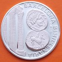. 0,42 Onzas x BARCELONA MEDALLA DE PLATA PURA 999 DENARIOS y COLUMNAS ROMANAS 13,20 gramos ESPAÑA 1980