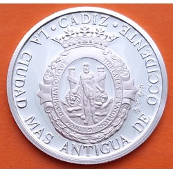 . 0,42 Onzas x CADIZ MONEDA MEDALLA DE PLATA PURA 999 DENARIOS GADES TRIMILENARIA 13,20 gramos ESPAÑA 1980