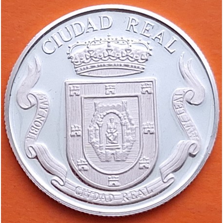 . 0,42 Onzas x CIUDAD REAL MONEDA MEDALLA DE PLATA PURA 999 LA PUERTA DE TOLEDO 13,20 gramos ESPAÑA 1980