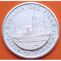 . 0,42 Onzas x ZARAGOZA MONEDA MEDALLA DE PLATA PURA 999 BASÍLICA DEL PILAR 13,20 gramos ESPAÑA 1980