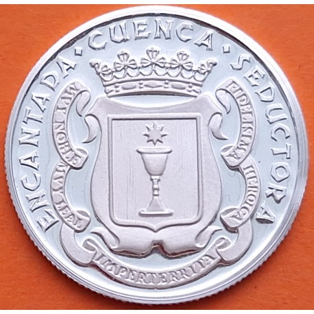 . 0,42 Onzas x CUENCA MONEDA MEDALLA DE PLATA PURA 999 CASAS COLGADAS y ENCANTADAS 13,20 gramos ESPAÑA 1980