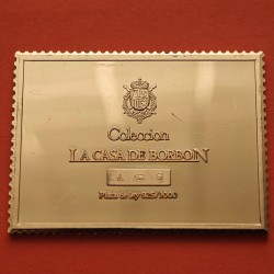 0,80 Onzas LINGOTE DE PLATA PURA y BAÑO DE ORO x ESPAÑA forma de sello 12 PESETAS - REY CARLOS IV