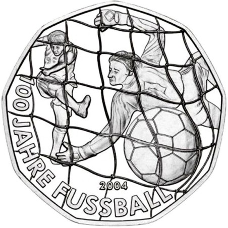 AUSTRIA 5 EUROS 2004 EUROCOPA DE FUTBOL JUGADOR y PORTERO MONEDA DE PLATA Österreich silver UNC