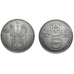 PORTUGAL 5 EUROS 2004 CONVENTO DE CRISTO Serie UNESCO MONEDA DE PLATA SC SILVER